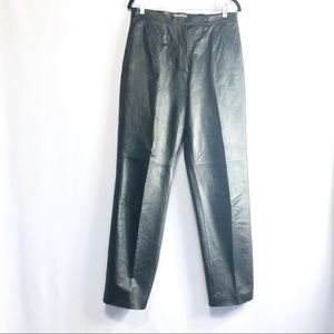 Laura Leigh Genuine Leather Lined Comfort Black Pant. 12